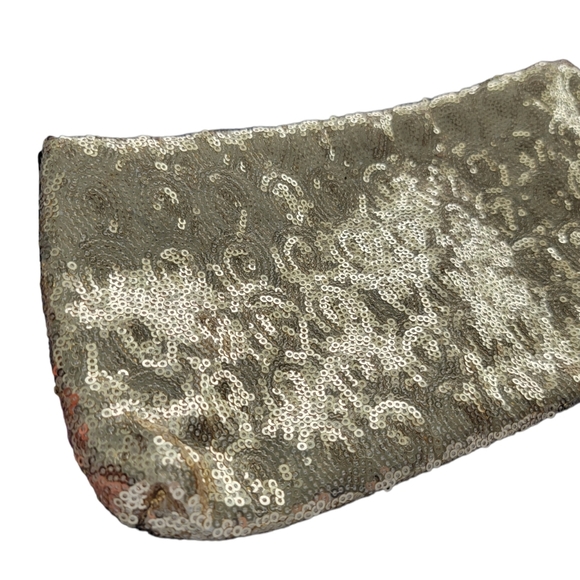 NWOT Black & Gold Sequin & Velvet Clutch Bag - Picture 3 of 6